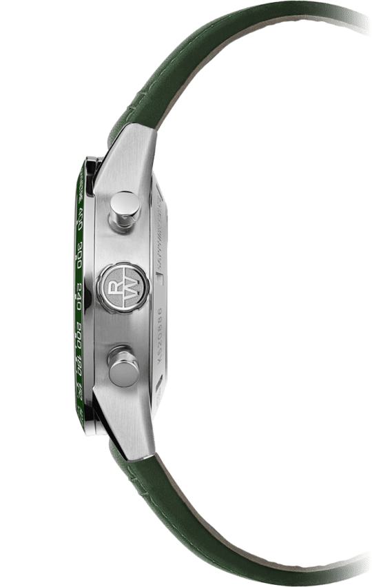 Freelancer Men’s Automatic Chronograph Green Dial Leather Strap Watch, 43.5mm