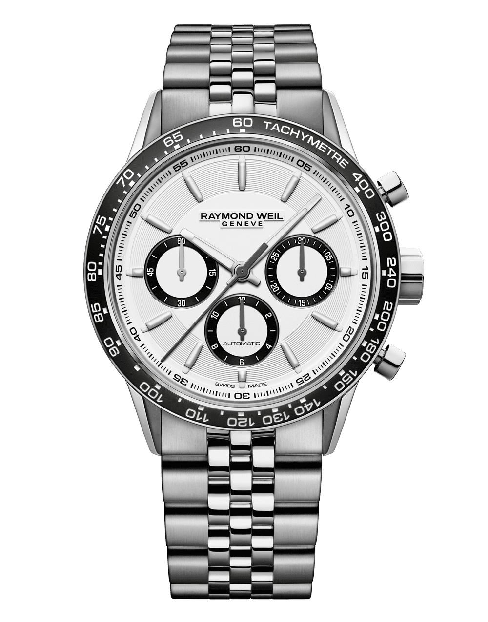 Freelancer Men’s Automatic Chronograph White Dial Bracelet Watch, 43.5mm