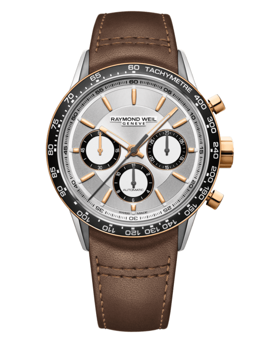 Freelancer Men’s Automatic Chronograph Brown Leather Watch, 43.5mm