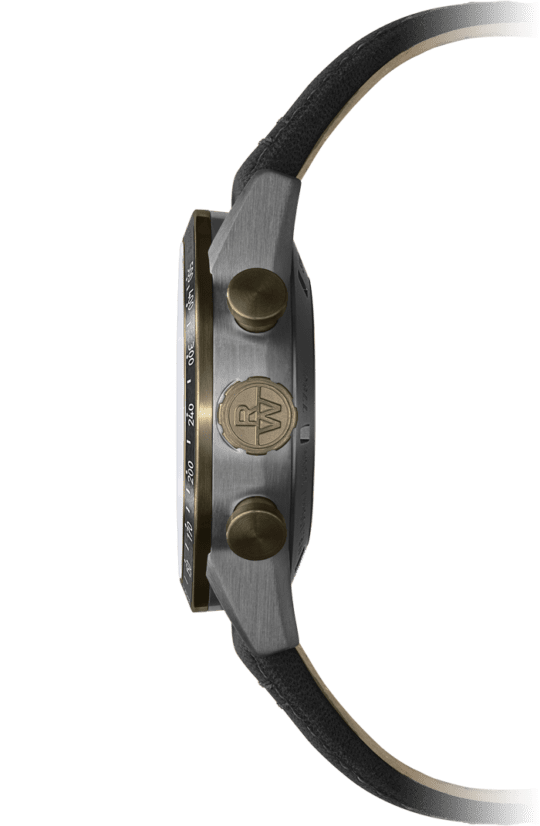 Freelancer Men’s Automatic Chronograph Bi-compax Bronze and Titanium Leather Watch, 43.5mm