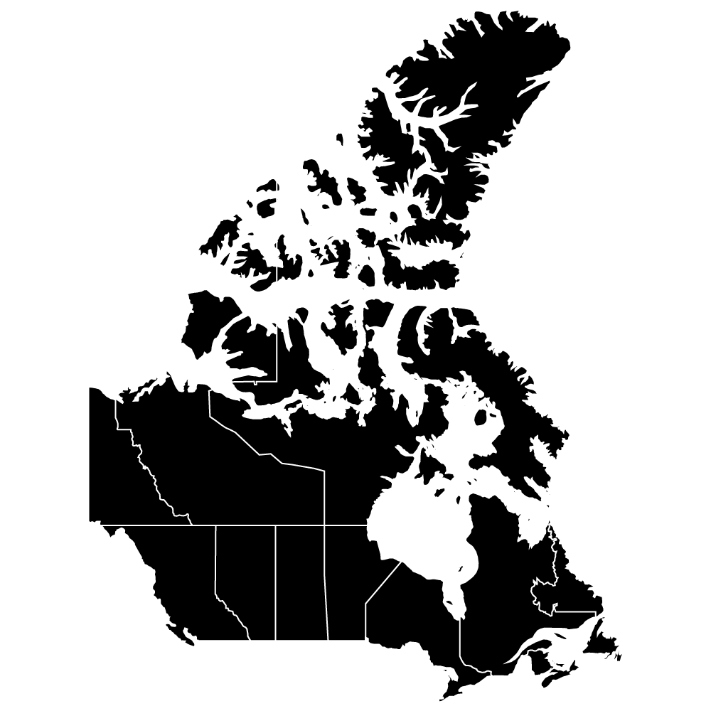 vector canada map in black color