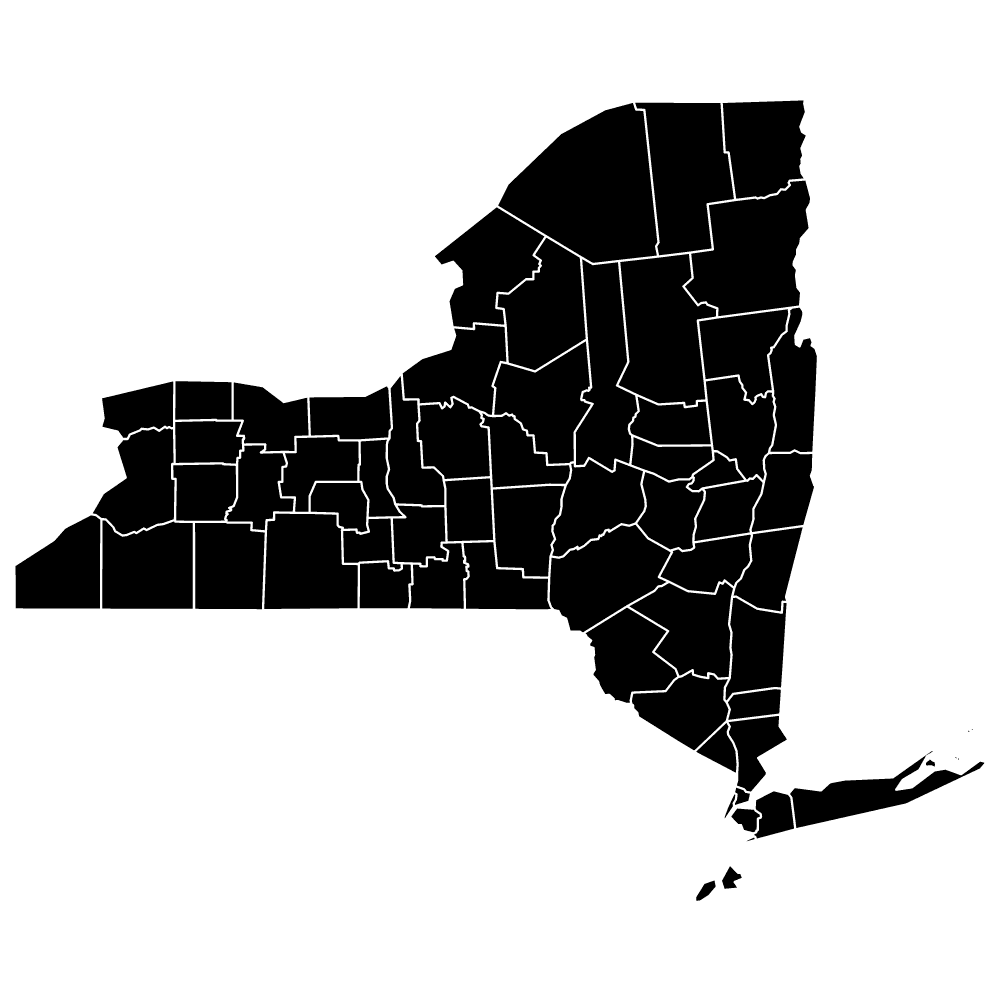 vector new york map in black color