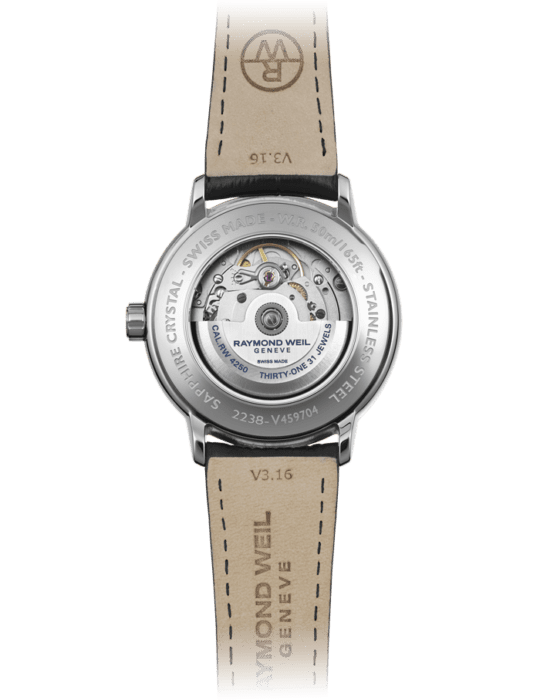 Maestro Men’s Blue Automatic Small Seconds Black Leather Watch, 39.5mm