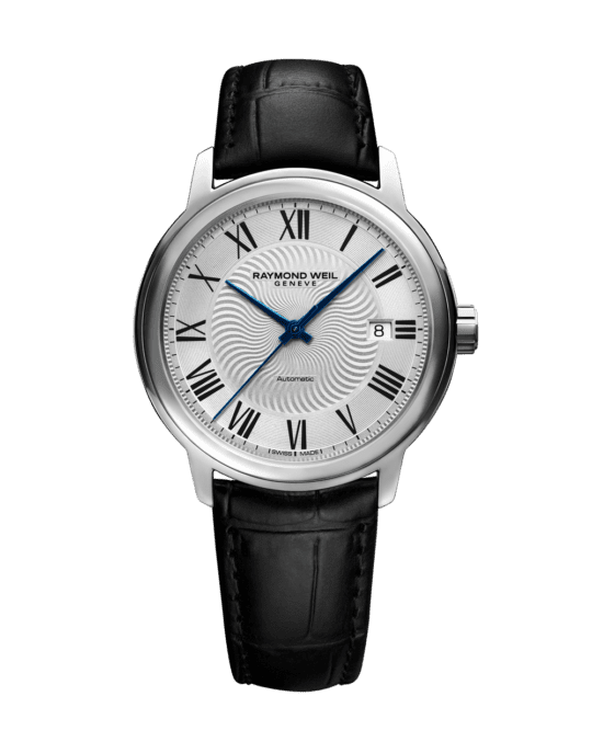 Maestro Men’s Automatic Silver Dial Leather Watch
