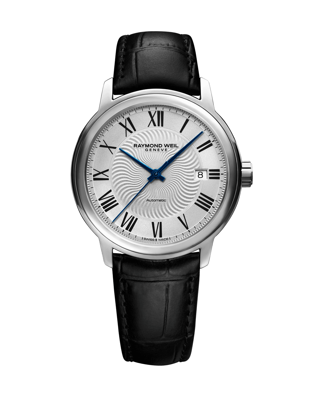 Maestro Men’s Automatic Silver Dial Leather Watch