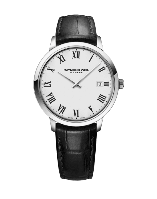 Toccata Classic Men’s White Dial Quartz Black Leather Watch