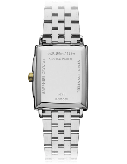 Toccata Men’s Rectangular White Dial Two-Tone Bracelet Watch, 37.25 x 29.60mm