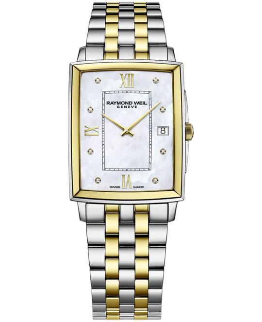 Toccata Mens Quartz Mother-of-Pearl Dial Two-tone Bracelet Watch with Diamonds, 37.25 x 29.60mm