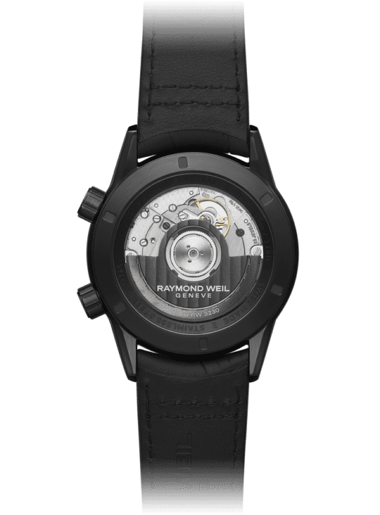 Freelancer Men’s GMT Worldtimer Black Dial Leather Strap Watch, 41mm