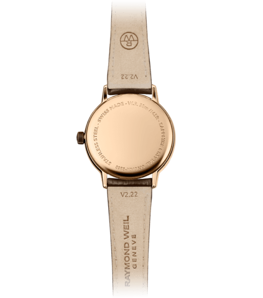Toccata Ladies Quartz Rose Gold PVD Dial Brown Leather Strap Watch, 29mm