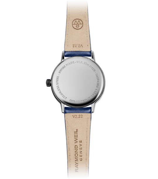 Toccata Ladies 76 Diamonds Silver Dial Blue Satin Strap Watch, 29mm