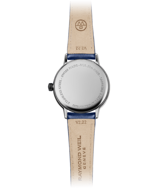 Toccata Ladies 76 Diamonds Blue Satin Quartz Watch, 29 mm