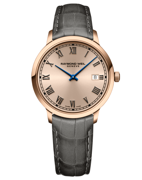 Toccata Men’s Classic Rosé Dial Leather Quartz Watch, 39mm