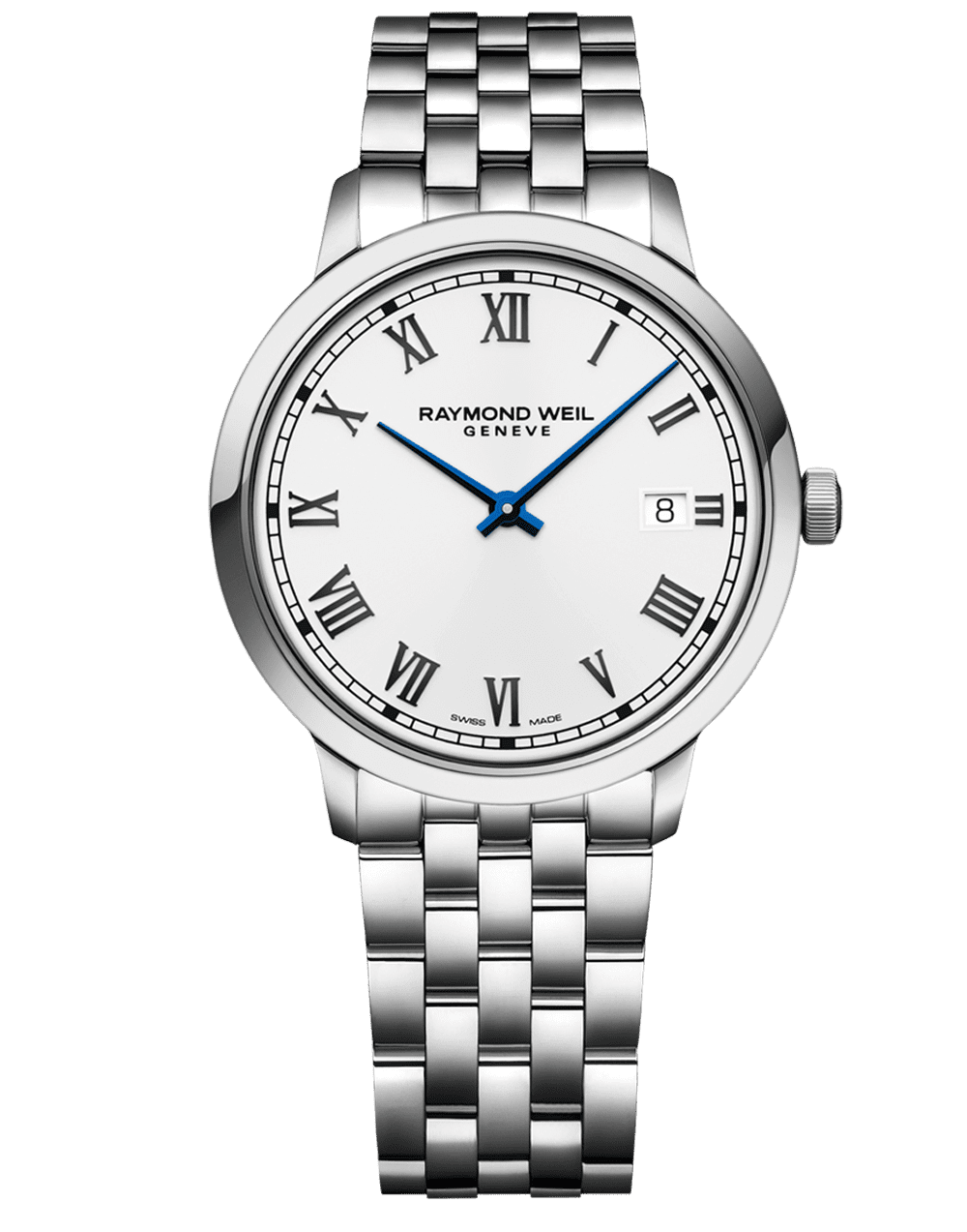 Toccata Men’s Classic White Dial Stainless Steel Quartz Watch, 39 mm