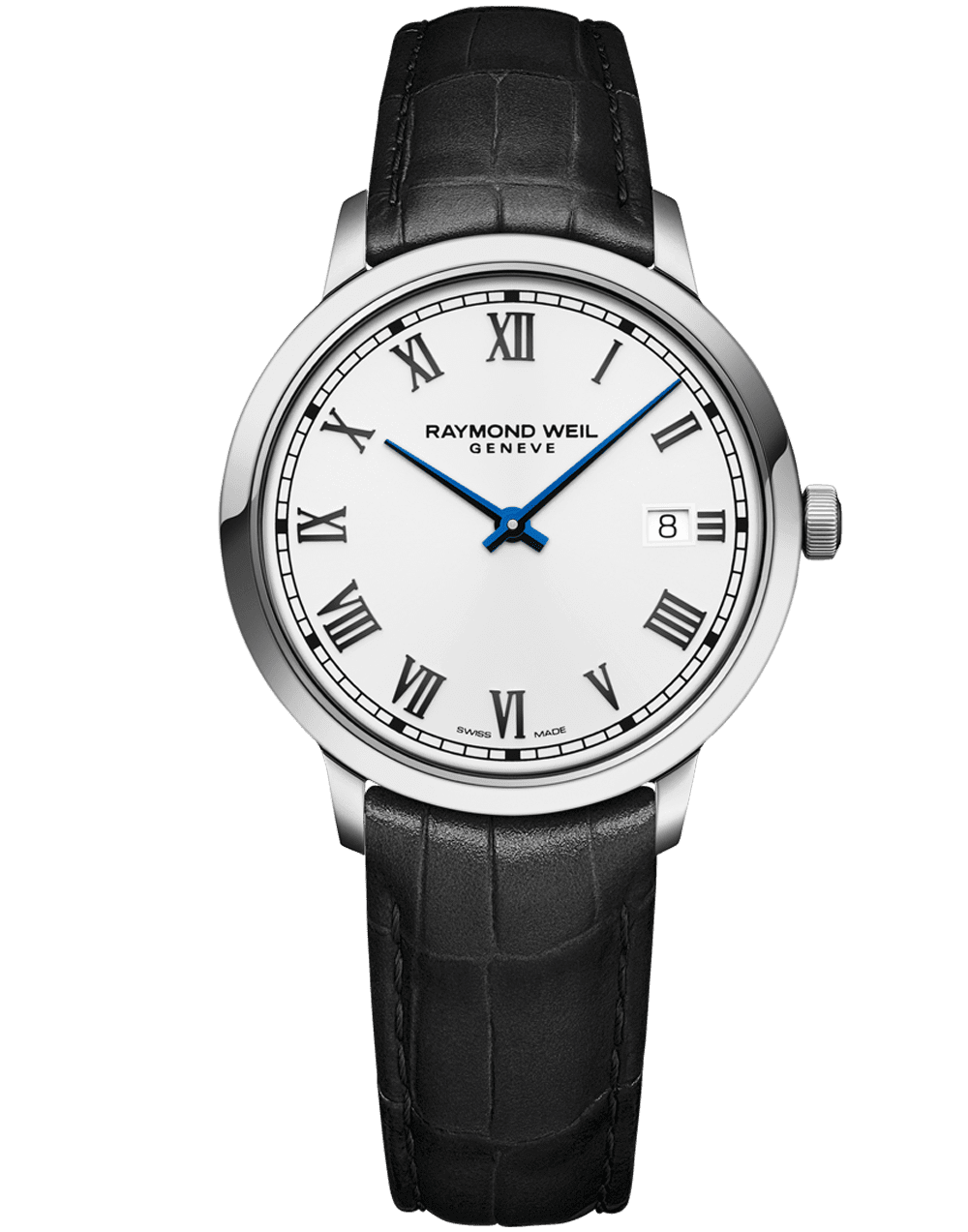 Toccata Men’s Classic White Dial Leather Quartz Watch, 39mm
