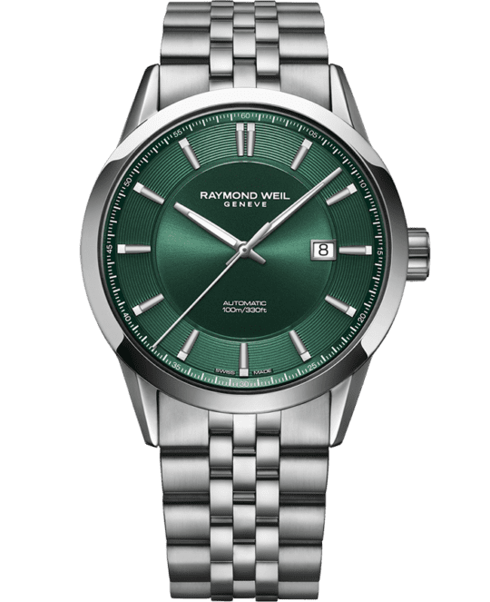Freelancer Men’s Automatic Green Dial Stainless Steel Bracelet Watch, 42 mm