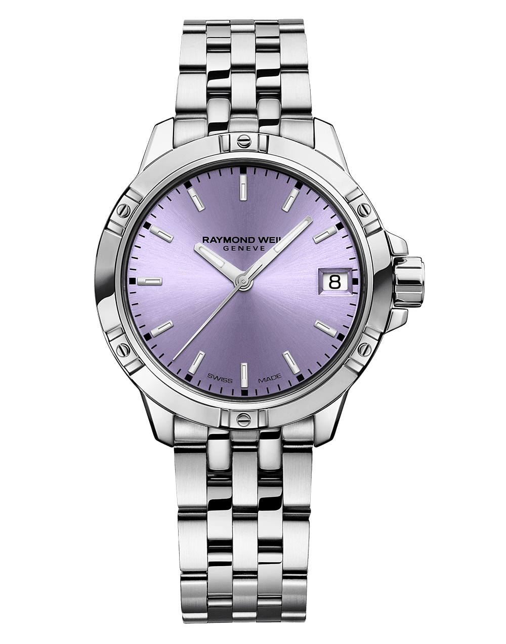 Tango Classic Ladies Quartz Lavender Dial Steel Date Watch, 30mm