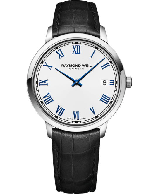 Toccata Men’s Quartz White Dial Leather Strap Watch, 42mm