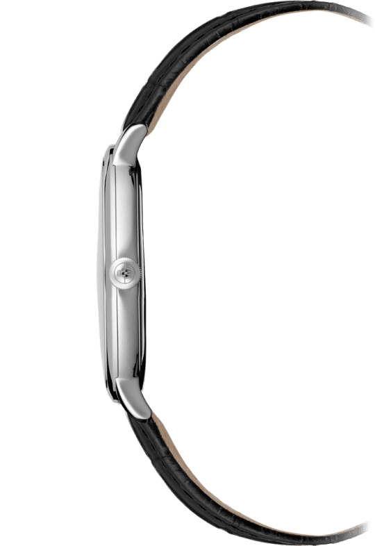 Toccata Men’s Classic Silver Dial Leather Quartz Watch, 42mm