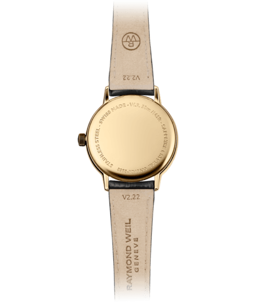 Toccata Ladies Quartz Gold PVD White Dial Leather Strap Watch, 29mm