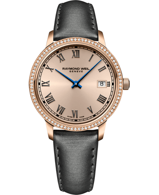 Toccata Ladies 80 Diamonds Grey Satin Quartz Watch, 34 mm