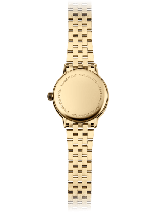 Toccata Ladies Quartz White Dial Gold PVD Bracelet Watch, 29mm