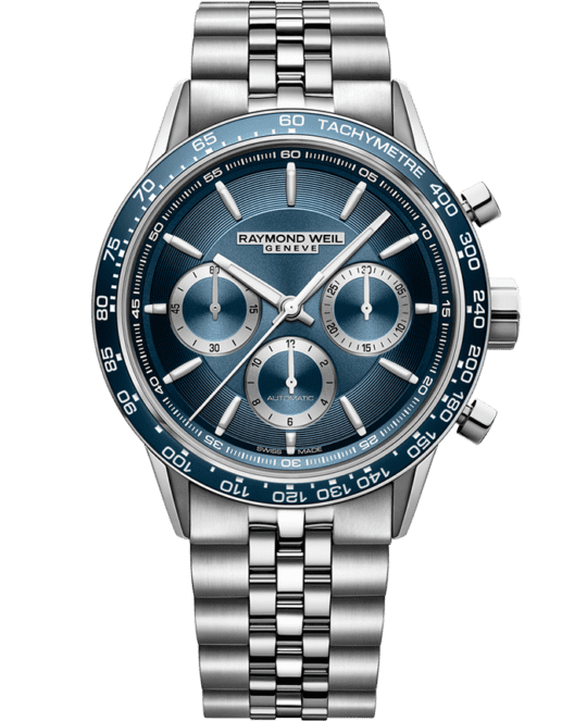 Freelancer Men’s Automatic Chronograph Blue Dial Bracelet Watch, 43.5mm