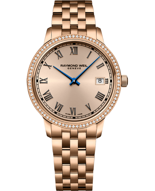 Toccata Ladies Rose Gold PVD 80 Diamonds Quartz Watch, 34 mm