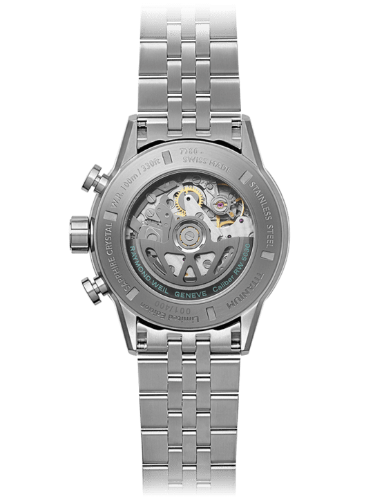 Freelancer Pop Men’s Automatic Chronograph Bi-Compax Titanium Bracelet Watch, 43.5 mm