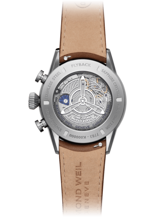 Freelancer Men’s Pilot Flyback Chronograph Green Dial Brown Leather Strap Watch, 42MM