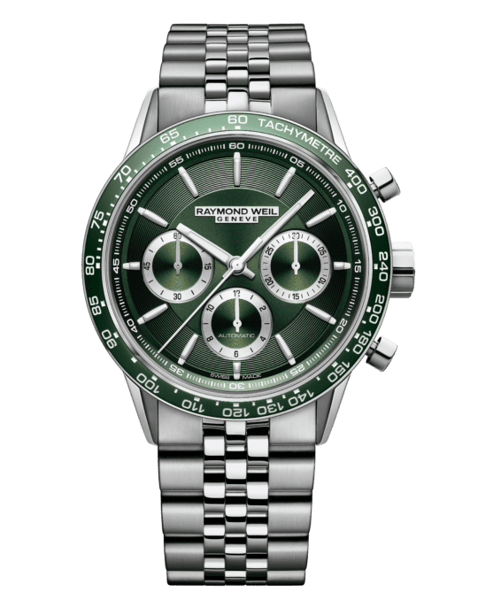 Freelancer Men’s Automatic Chronograph Green Dial Bracelet Watch, 43.5mm