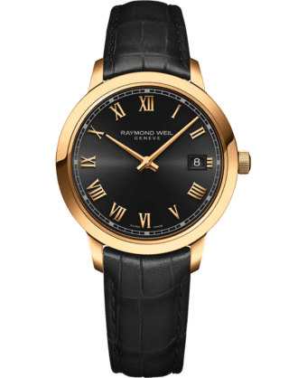 Classic Gold PVD Leather Quartz Watch - Toccata