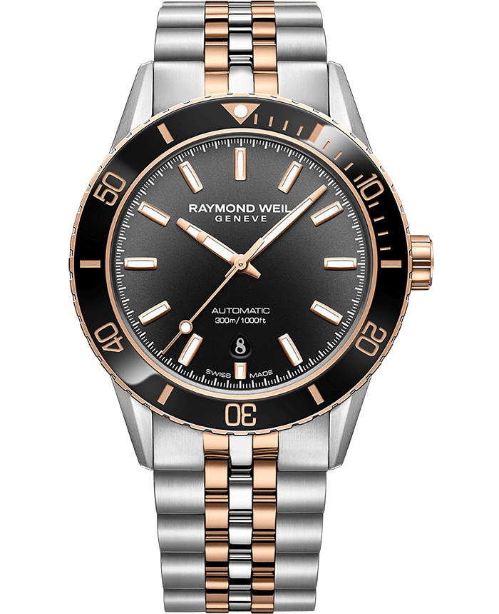 Freelancer Diver Men’s Two-Tone Gradient Black Dial Bracelet Watch, 42,5 mm