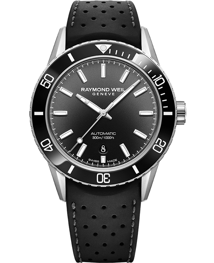 Freelancer Diver Men’s Stainless Steel & Rubber Black Dial Watch, 42,5 mm