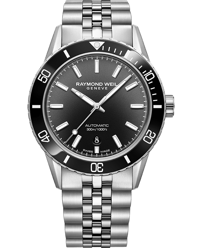 Freelancer Diver Men’s Stainless Steel Gradient Black Dial Bracelet Watch, 42,5 mm