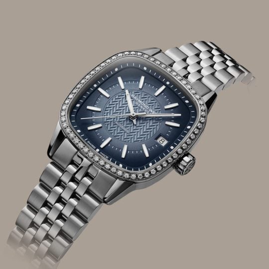 Freelancer Ladies Automatic 60 Diamonds Blue Dial Bracelet Watch, 34.5 x 34.5mm