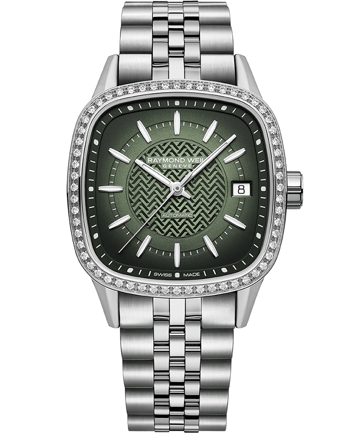 Freelancer Ladies Automatic Green Dial Bracelet Watch, 34.5 x 34.5 mm