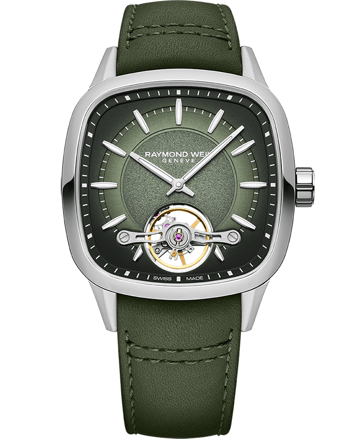 Freelancer Calibre RW1212 Men’s Automatic Green Leather Strap Watch, 40 x 40 mm