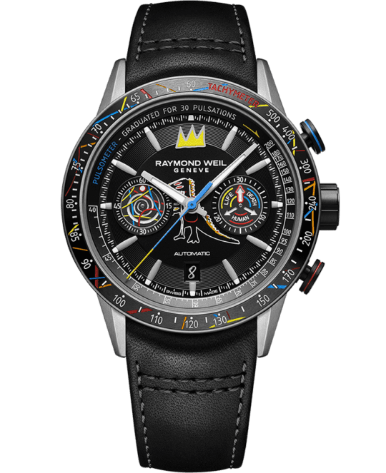 Freelancer Basquiat Men’s Automatic Leather Strap Watch, 43.5MM