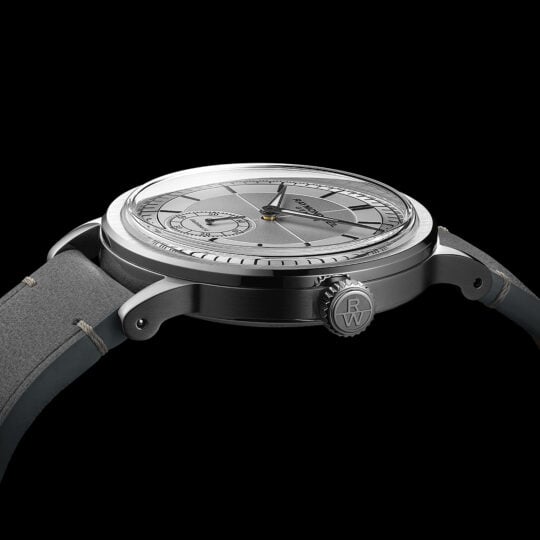 Millesime Men’s Automatic Small Seconds Silver Sector Dial Leather Strap Watch, 39.5mm