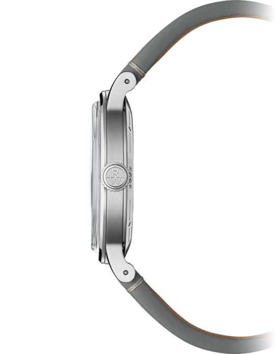 Millesime Men’s Automatic Salmon Sector Dial Grey Leather Strap Watch, 39.5mm