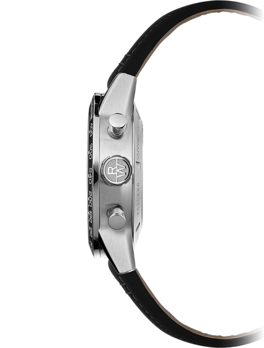 Freelancer Men’s Automatic Chronograph Black Leather Strap Watch, 43.5mm