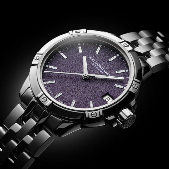 Tango Ladies Quartz Deep Purple Frosted Dial Bracelet Watch, 30mm