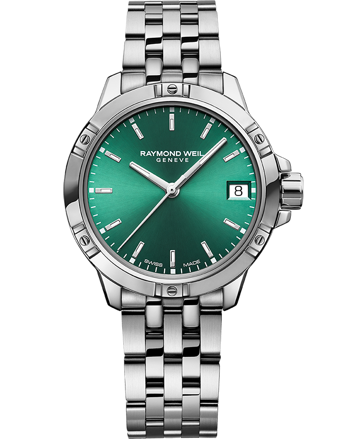 Tango Classic Ladies Quartz Green Dial Steel Date Watch, 30mm