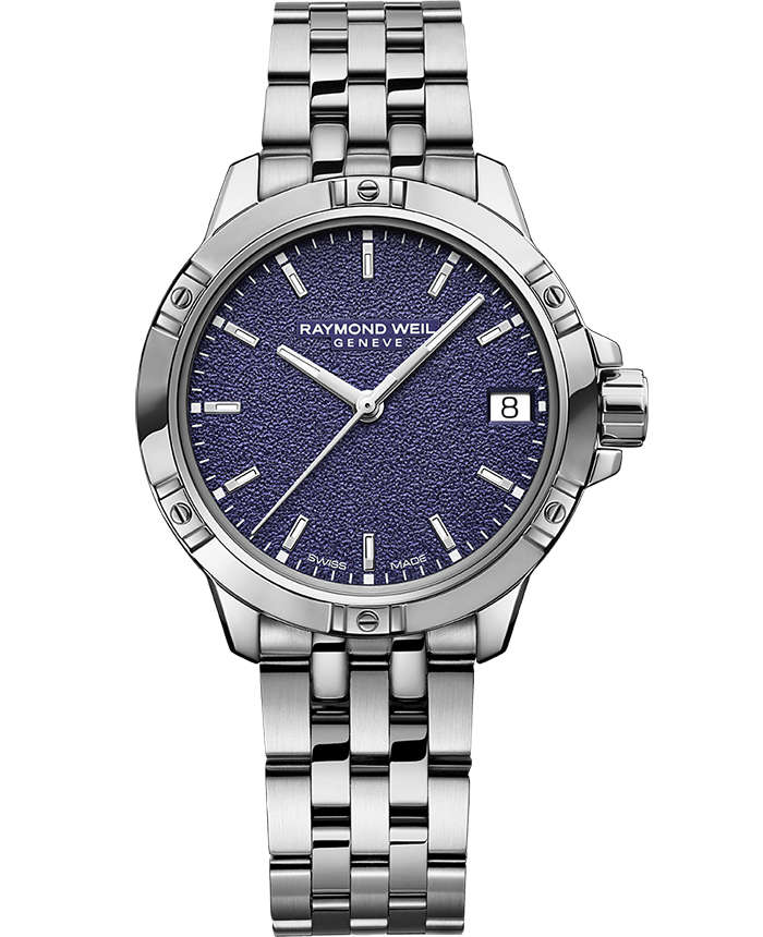 Tango Classic Ladies Quartz Deep Purple Frosted Dial Steel Date Watch, 30mm