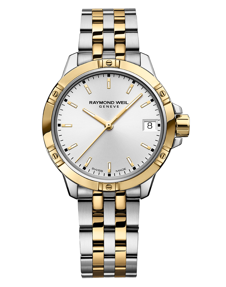Tango Classic Ladies Quartz Two-Tone White Dial Steel Date Watch, 30mm