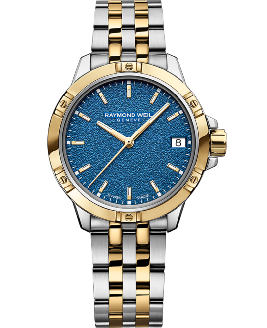 Tango Classic Ladies Quartz Two-Tone Blue Frost Dial Steel Date Watch, 30mm