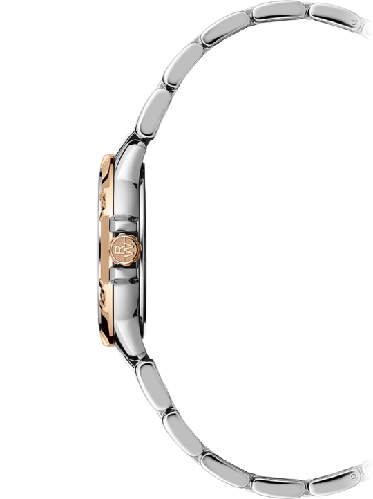 Tango Ladies Quartz Terra Cotta Frosted Dial Two-Tone Bracelet Watch, 30mm