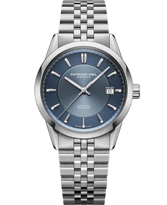 Freelancer Automatic Blue Dial Stainless Steel Bracelet Watch, 38mm