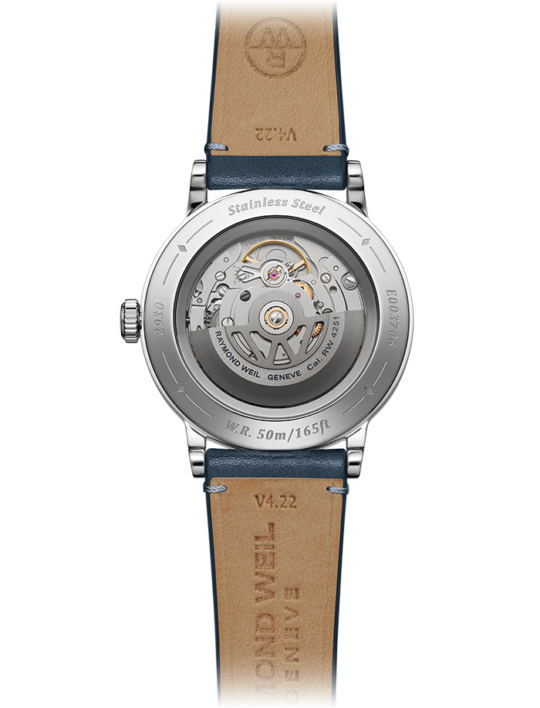 Millesime Men’s Automatic Small Seconds Denim Blue Dial Leather Strap Watch, 39.5mm